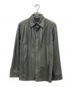 GAULTIER HOMME objetゴルチエオムオブジェ）の古着「レザージャケット」｜グリーン