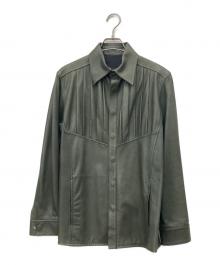 GAULTIER HOMME objet（ゴルチエオムオブジェ）の古着「レザージャケット」｜グリーン