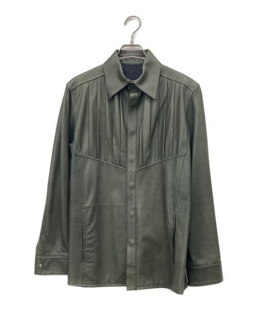 GAULTIER HOMME objet（ゴルチエオムオブジェ）GAULTIER HOMME objet (ゴルチエオムオブジェ) レザージャケット グリーン サイズ:46の古着・服飾アイテム