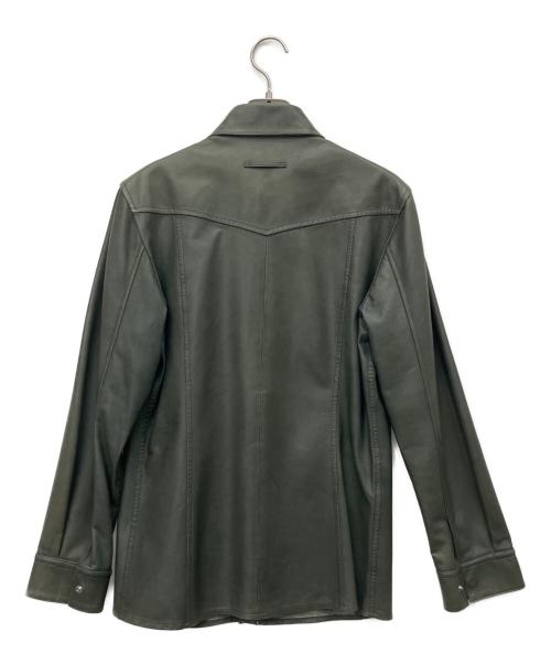 GAULTIER HOMME objet（ゴルチエオムオブジェ）GAULTIER HOMME objet (ゴルチエオムオブジェ) レザージャケット グリーン サイズ:46の古着・服飾アイテム