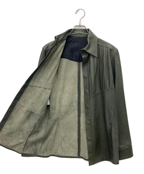 GAULTIER HOMME objet（ゴルチエオムオブジェ）GAULTIER HOMME objet (ゴルチエオムオブジェ) レザージャケット グリーン サイズ:46の古着・服飾アイテム