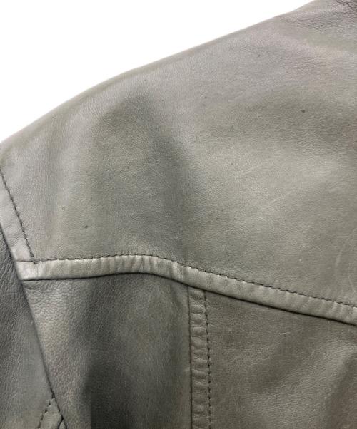 GAULTIER HOMME objet（ゴルチエオムオブジェ）GAULTIER HOMME objet (ゴルチエオムオブジェ) レザージャケット グリーン サイズ:46の古着・服飾アイテム