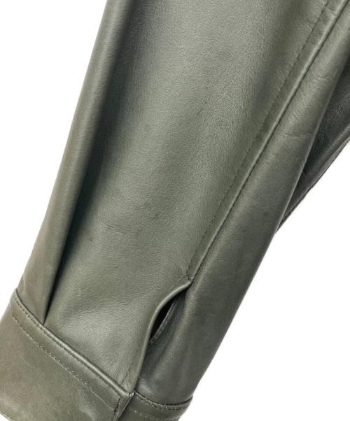 GAULTIER HOMME objet（ゴルチエオムオブジェ）GAULTIER HOMME objet (ゴルチエオムオブジェ) レザージャケット グリーン サイズ:46の古着・服飾アイテム