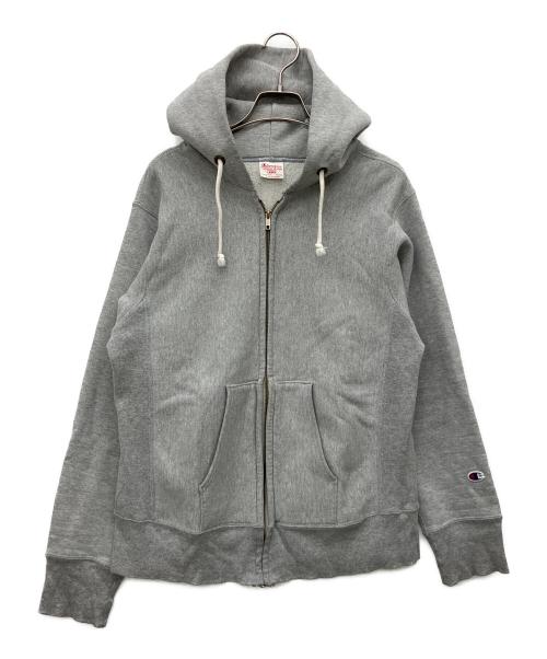Champion REVERSE WEAVE（チャンピオン リバース ウィーブ）Champion REVERSE WEAVE (チャンピオン リバース ウィーブ) ジップパーカー グレー サイズ:Lの古着・服飾アイテム