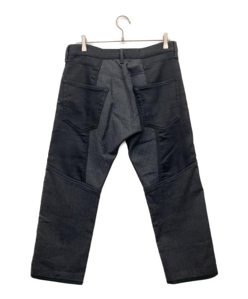 COMME des GARCONS JUNYA WATANABE MAN（コム デ ギャルソン ジュンヤ ワタナベ マン）COMME des GARCONS JUNYA WATANABE MAN (コム デ ギャルソン ジュンヤ ワタナベ マン) 綿ナイロンウレタンデニム×ウールチェック切替パンツ ブラック×グレー サイズ:XSの古着・服飾アイテム