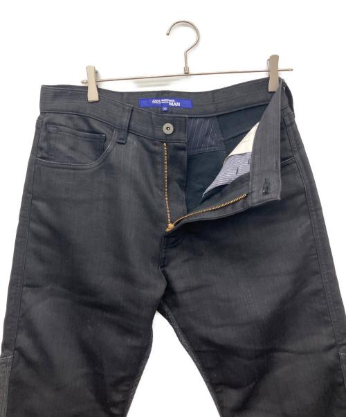 COMME des GARCONS JUNYA WATANABE MAN（コム デ ギャルソン ジュンヤ ワタナベ マン）COMME des GARCONS JUNYA WATANABE MAN (コム デ ギャルソン ジュンヤ ワタナベ マン) 綿ナイロンウレタンデニム×ウールチェック切替パンツ ブラック×グレー サイズ:XSの古着・服飾アイテム