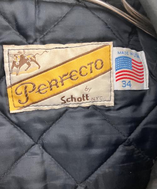 PERFECTO by Schott（パーフェクト バイ ショット）PERFECTO by Schott (パーフェクト バイ ショット) ダブルライダースジャケット ブラック サイズ:34の古着・服飾アイテム