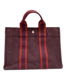 HERMES（エルメス）の古着「フールトゥPM トートバッグ」｜ブラウン×レッド