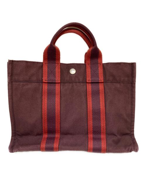 HERMES（エルメス）HERMES (エルメス) フールトゥPM トートバッグ ブラウン×レッドの古着・服飾アイテム