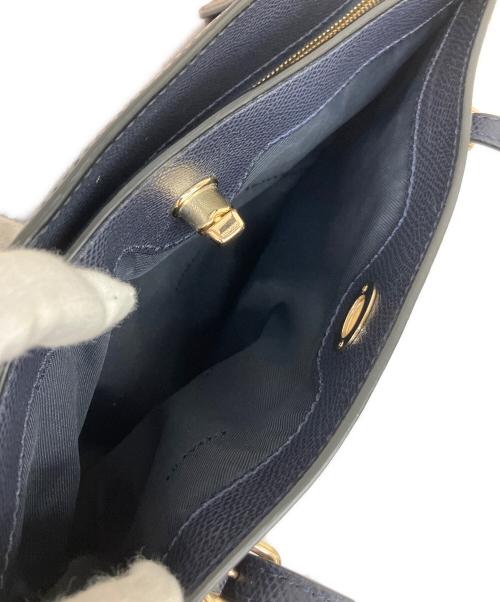 COACH（コーチ）COACH (コーチ) レザートートバッグ ネイビーの古着・服飾アイテム