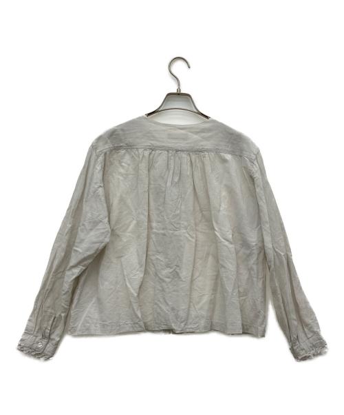 KAGURE（カグレ）kagure (カグレ) コットンリネンワッシャーフリルブラウス グレー サイズ:FREEの古着・服飾アイテム