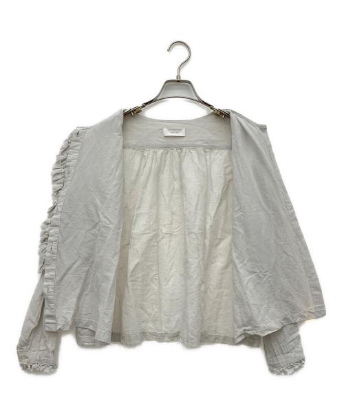 KAGURE（カグレ）kagure (カグレ) コットンリネンワッシャーフリルブラウス グレー サイズ:FREEの古着・服飾アイテム