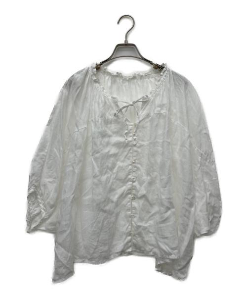 nest Robe（ネストローブ）nest Robe (ネストローブ) リネンブラウス ホワイト サイズ:Freeの古着・服飾アイテム
