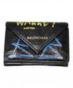 BALENCIAGAバレンシアガ）の古着「グラフィティ ペーパーミニウォレット」｜ブラック