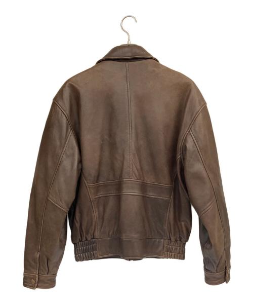 DAF（ダフ）DAF (ダフ) レザージャケット ブラウン サイズ:Lの古着・服飾アイテム