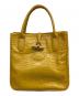 LONGCHAMP（ロンシャン）の古着「クロコ型押しハンドバッグ」｜イエロー