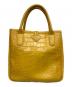 LONGCHAMP (ロンシャン) クロコ型押しハンドバッグ イエロー：12000円