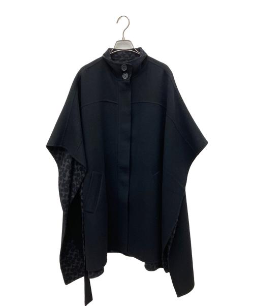 COACH（コーチ）COACH (コーチ) ダブルフェイス ウールケープ ブラック サイズ:XSの古着・服飾アイテム
