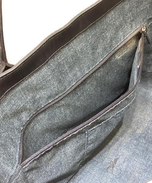 LONGCHAMP（ロンシャン）LONGCHAMP (ロンシャン) クロコ型押しトートバッグ ブラックの古着・服飾アイテム