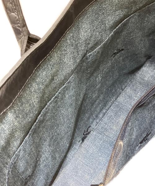 LONGCHAMP（ロンシャン）LONGCHAMP (ロンシャン) クロコ型押しトートバッグ ブラックの古着・服飾アイテム