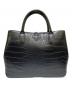 LONGCHAMP (ロンシャン) クロコ型押しトートバッグ ブラック：15000円