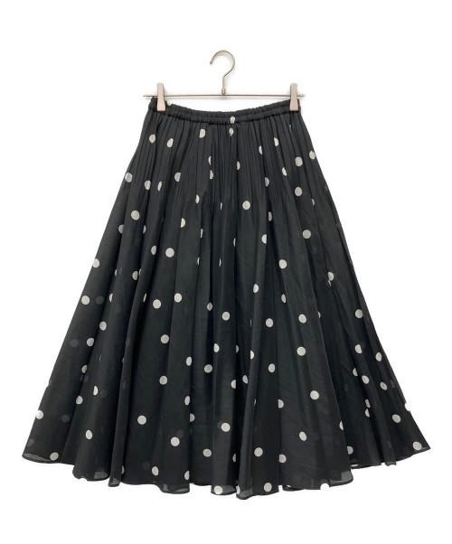 UNITED ARROWS TOKYO（ユナイテッドアローズトウキョウ）UNITED ARROWS TOKYO (ユナイテッドアローズトウキョウ) オーガンジープリントプリーツスカート ブラック サイズ:Freeの古着・服飾アイテム
