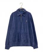 POLO RALPH LAURENポロ・ラルフローレン）の古着「コーデュロイハーフジップスウェット」｜ネイビー