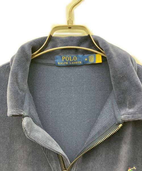 POLO RALPH LAUREN（ポロ・ラルフローレン）POLO RALPH LAUREN (ポロ・ラルフローレン) コーデュロイハーフジップスウェット ネイビー サイズ:Mの古着・服飾アイテム