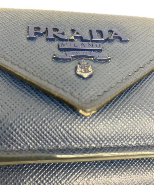 PRADA（プラダ）PRADA (プラダ) 3つ折り財布 ブルーの古着・服飾アイテム