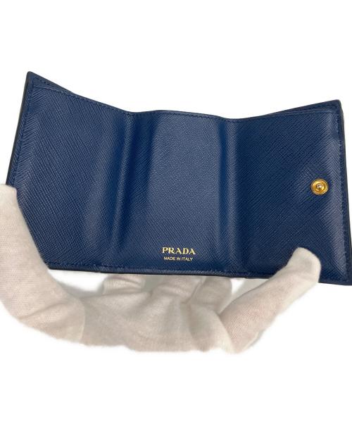 PRADA（プラダ）PRADA (プラダ) 3つ折り財布 ブルーの古着・服飾アイテム