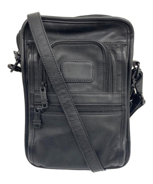 TUMI（トゥミ）TUMI (トゥミ) レザーショルダーバッグ ブラックの古着・服飾アイテム