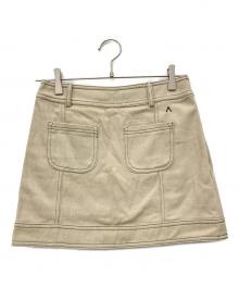 AND MARY（アンドマリー）の古着「ミニスカート Back ribbon mini skirt」｜ベージュ