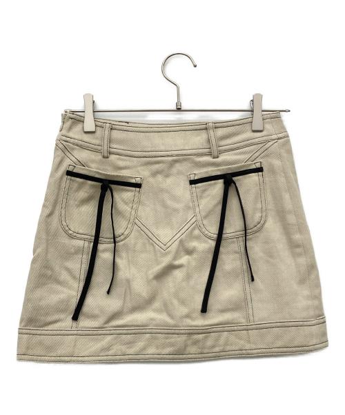 AND MARY（アンドマリー）AND MARY (アンドマリー) ミニスカート Back ribbon mini skirt ベージュ サイズ:Mの古着・服飾アイテム