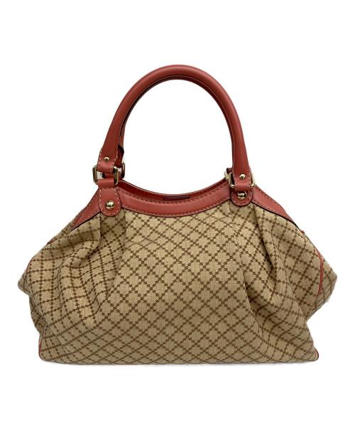 GUCCI（グッチ）GUCCI (グッチ) ハンドバッグ ベージュ×ピンクの古着・服飾アイテム