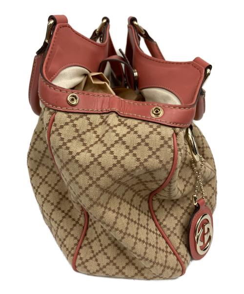GUCCI（グッチ）GUCCI (グッチ) ハンドバッグ ベージュ×ピンクの古着・服飾アイテム
