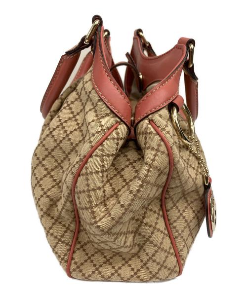 GUCCI（グッチ）GUCCI (グッチ) ハンドバッグ ベージュ×ピンクの古着・服飾アイテム