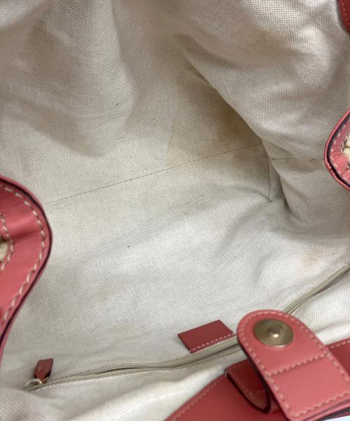 GUCCI（グッチ）GUCCI (グッチ) ハンドバッグ ベージュ×ピンクの古着・服飾アイテム
