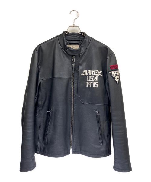 AVIREX（アヴィレックス）AVIREX (アヴィレックス) シングルライダースジャケット ブラック サイズ:XXLの古着・服飾アイテム