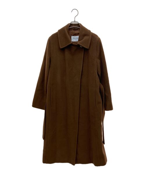 MaxMara（マックスマーラ）MaxMara (マックスマーラ) カシミヤ混ベルテッドウールコート ブラウン サイズ:40の古着・服飾アイテム