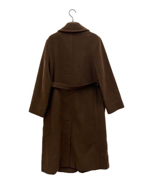 MaxMara（マックスマーラ）MaxMara (マックスマーラ) カシミヤ混ベルテッドウールコート ブラウン サイズ:40の古着・服飾アイテム