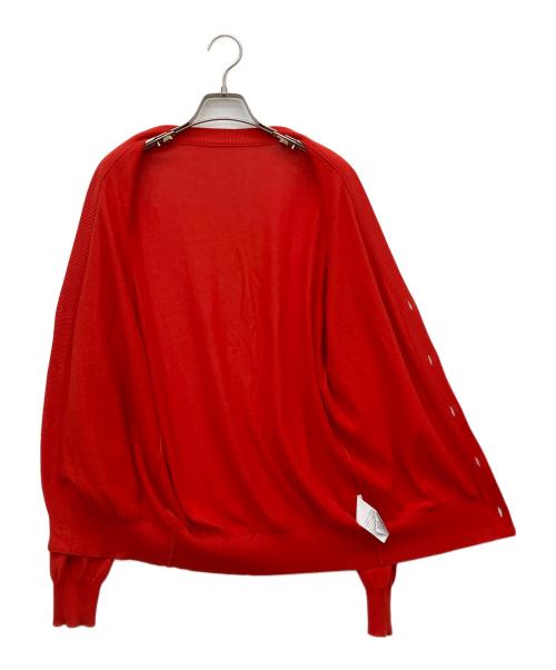 Maison Martin Margiela（メゾンマルタンマルジェラ）Maison Martin Margiela (メゾンマルタンマルジェラ) 薄手カーディガン レザーエルボーパッチカーディガン オレンジ サイズ:Mの古着・服飾アイテム