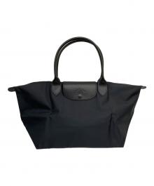 LONGCHAMP（ロンシャン）の古着「ワン L トップハンドルバッグ ルプリアージュ」｜ブラック