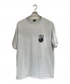 stussyステューシー）の古着「半袖カットソー」｜ホワイト×ブラック
