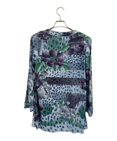 LEONARD FASHION（レオナールファッション）LEONARD FASHION (レオナールファッション) Vネックカーディガン スカイブルー×パープル サイズ:40の古着・服飾アイテム