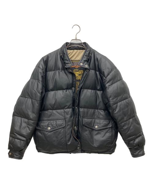 HARLEY-DAVIDSON（ハーレーダビッドソン）HARLEY-DAVIDSON (ハーレーダビッドソン) レザーダウンジャケット ブラック サイズ:XLの古着・服飾アイテム
