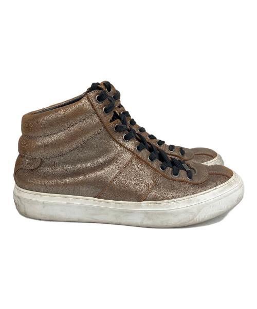 JIMMY CHOO（ジミーチュウ）JIMMY CHOO (ジミーチュウ) ハイカットスニーカー ブラウン サイズ:25.5の古着・服飾アイテム