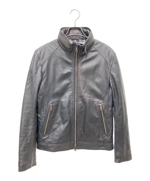 BURBERRY BLACK LABEL（バーバリーブラックレーベル）BURBERRY BLACK LABEL (バーバリーブラックレーベル) レザージャケット ブラック サイズ:Mの古着・服飾アイテム