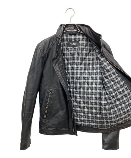BURBERRY BLACK LABEL（バーバリーブラックレーベル）BURBERRY BLACK LABEL (バーバリーブラックレーベル) レザージャケット ブラック サイズ:Mの古着・服飾アイテム