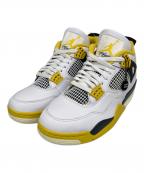 NIKEナイキ）の古着「AIR JORDAN 4 RETRO」｜ホワイト×イエロー