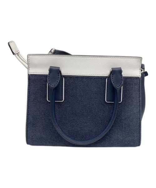 Kate Spade（ケイトスペード）Kate Spade (ケイトスペード) デニムスモールサッチェル2WAYバッグ ネイビー×ホワイトの古着・服飾アイテム